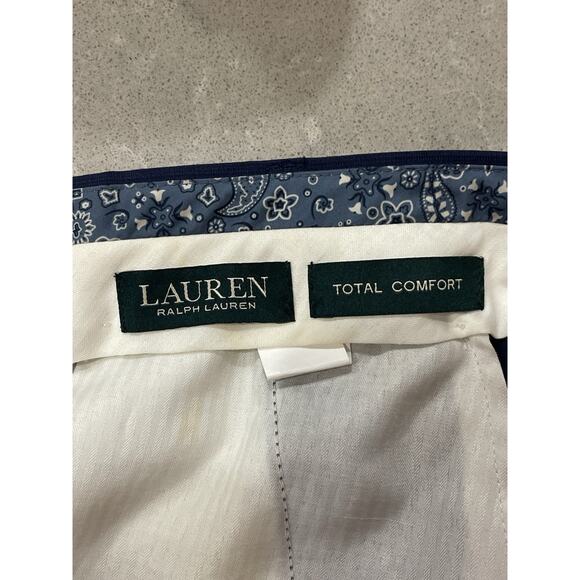 Ralph Lauren Total Comfort 100% Wool Blue Dress Pants Size 42X30 - Picture 3 of 4